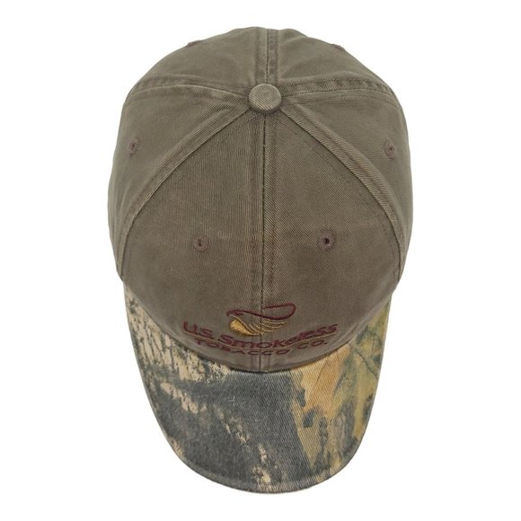 Mossy Oak Camo Brim Strapback Cap US Smokeless Tobacco Trucker Baseball Hat - Picture 6 of 12
